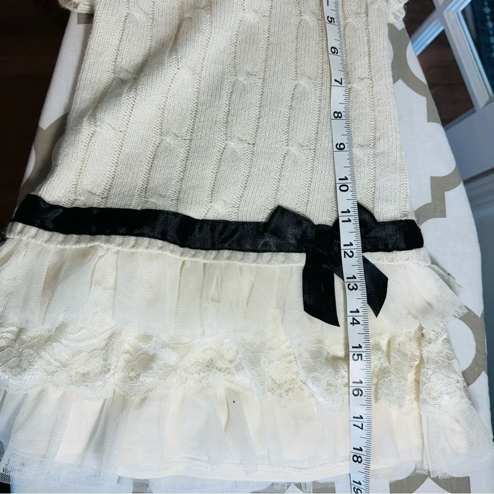 Children’s Place Sweater Dress 2T Tulle and Laced Bottom with Black Bow